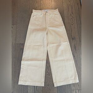 Proenza Schouler Cream Wide Leg Jeans